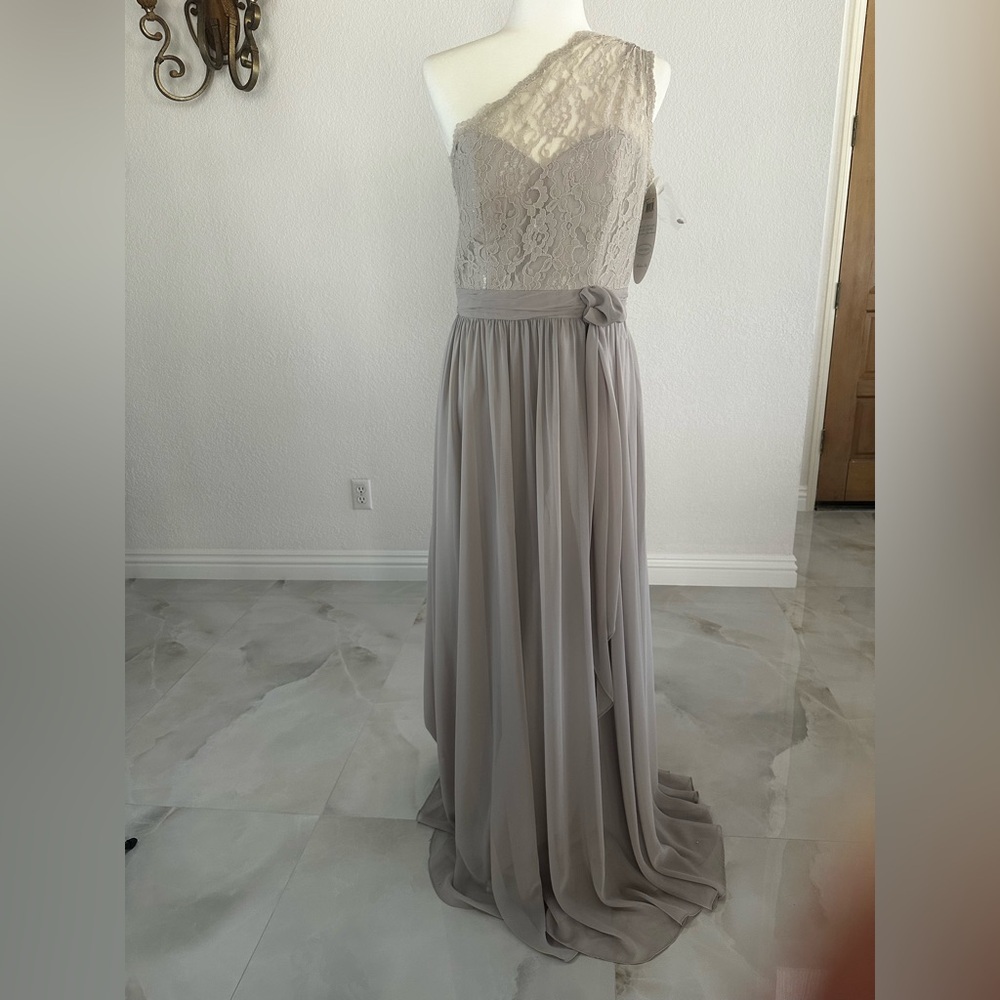 Alfred Angelo Gray Lace Evening Gown